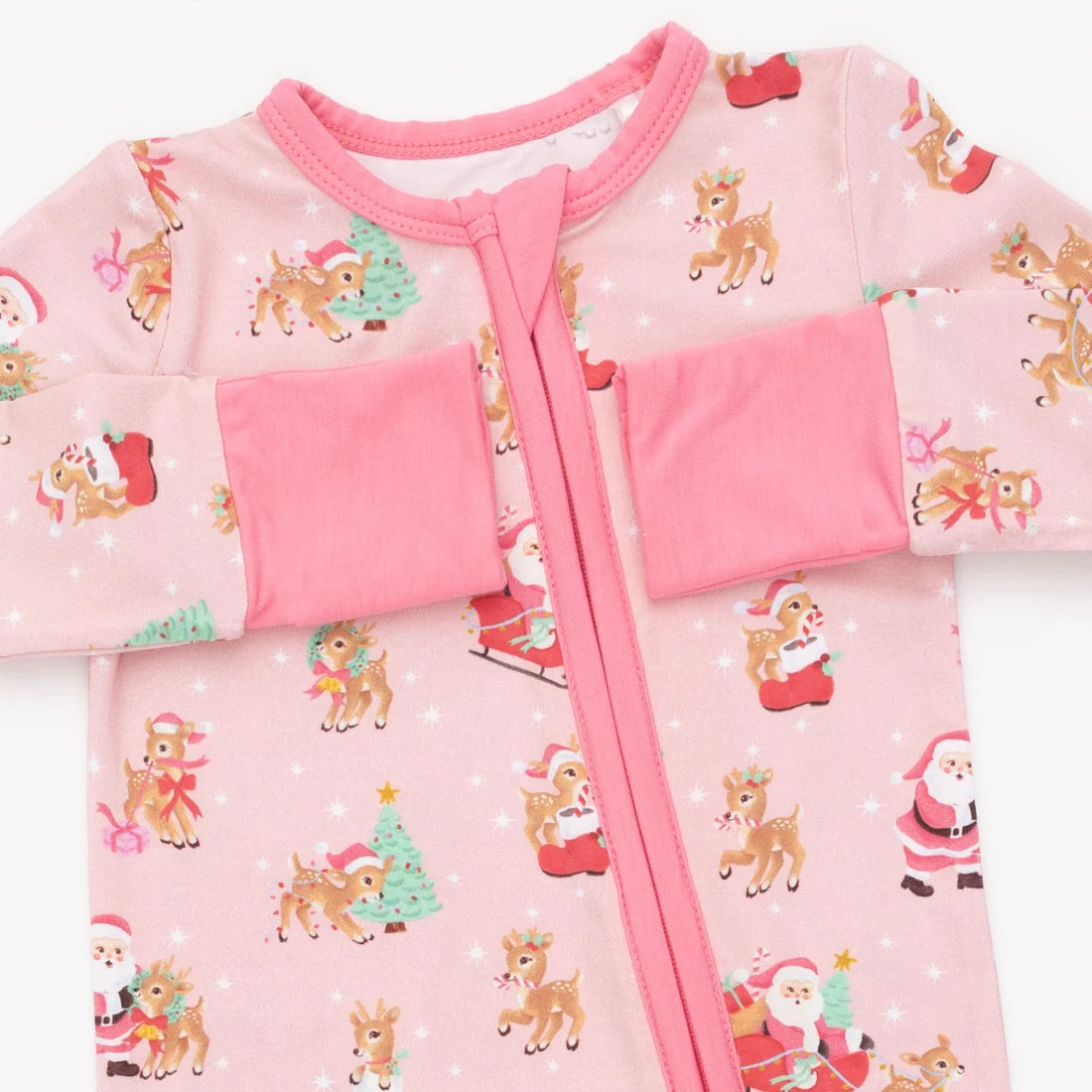 Vintage Reindeer & Santa Romper-Pink Cover