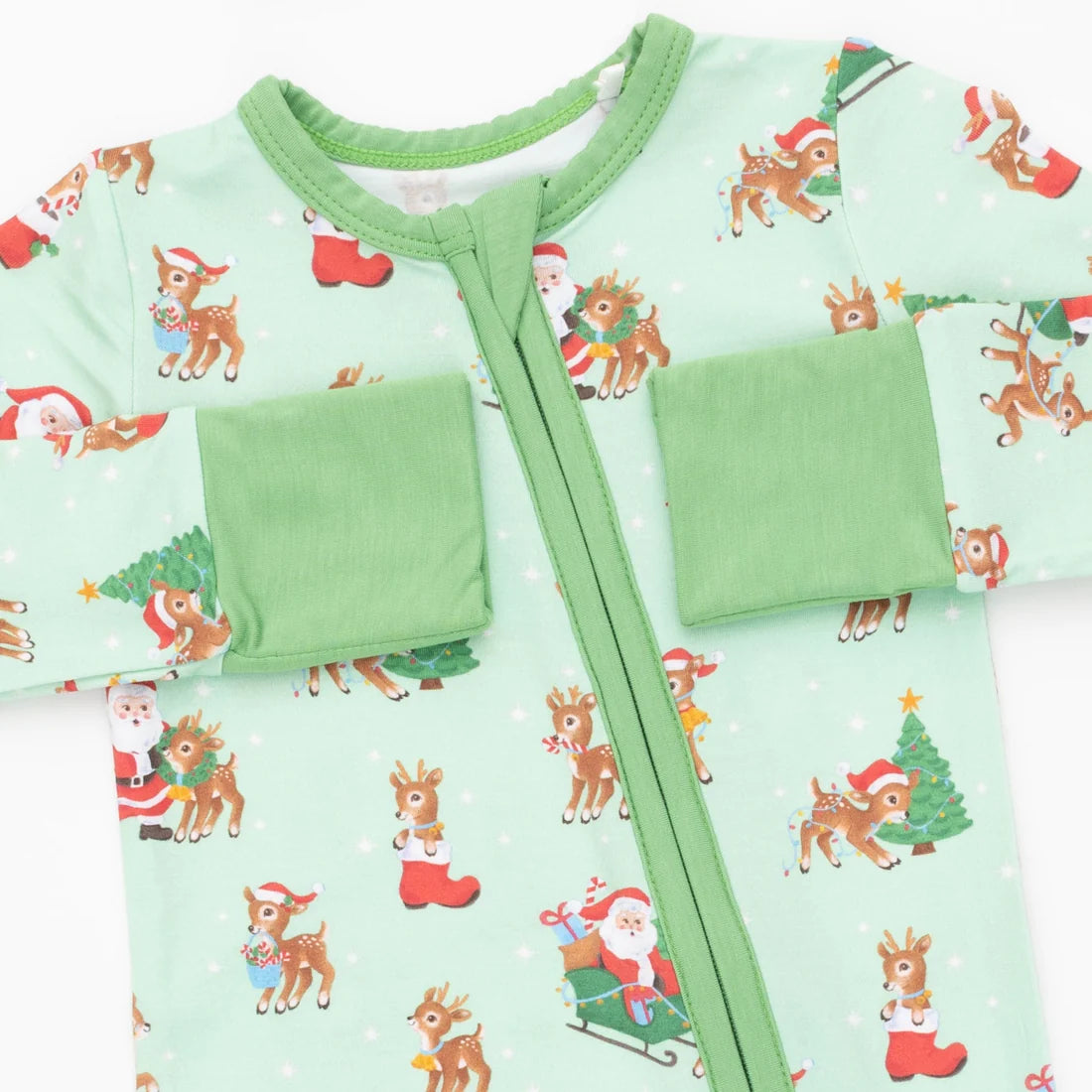 Vintage Reindeer & Santa Romper-green Cover