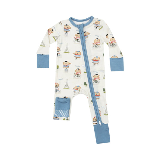 Tomfoolery Toys | French Toast 2-Way Zipper Romper