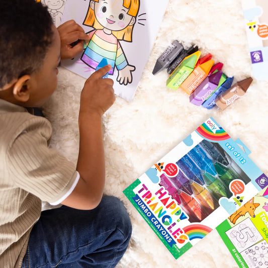 Tomfoolery Toys | Happy Triangles Jumbo Crayons