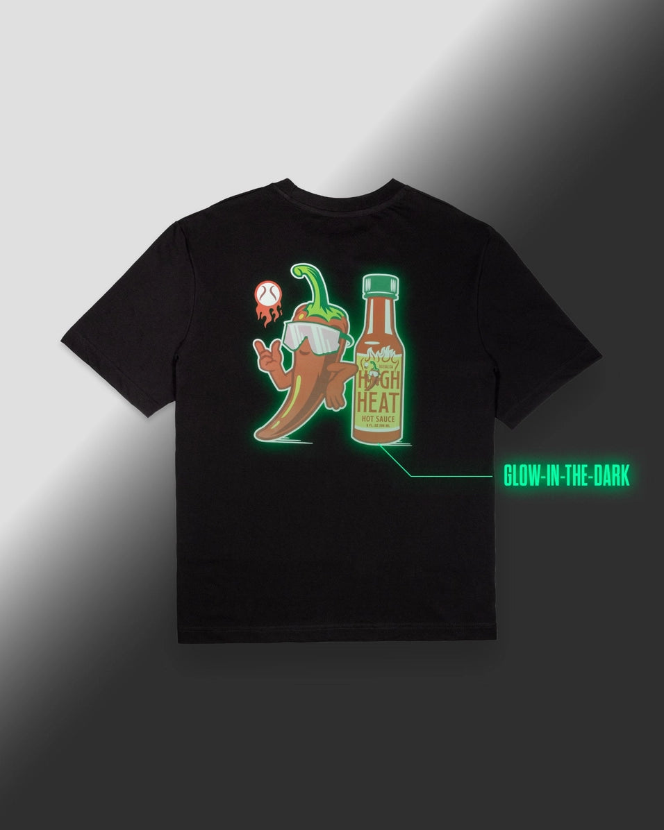 High Heat Hot Sauce Glow in the Dark T-Shirt Cover