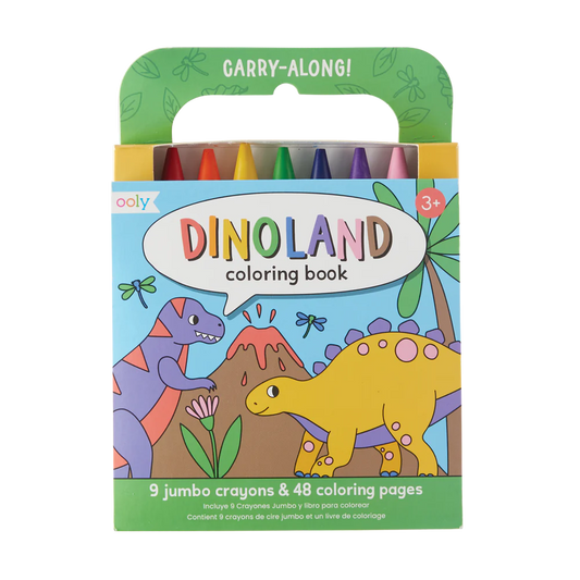 Tomfoolery Toys | Carry Along! Coloring Book & Crayon Set: Dinoland