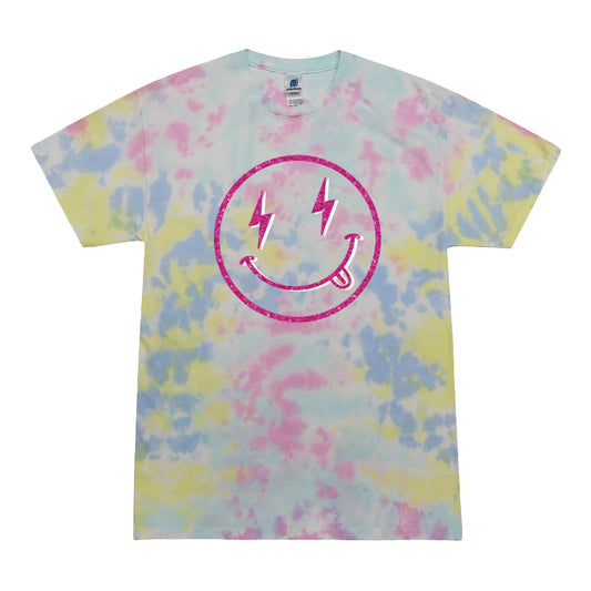 Tomfoolery Toys | Pink Smiley Face Glitter T-Shirt