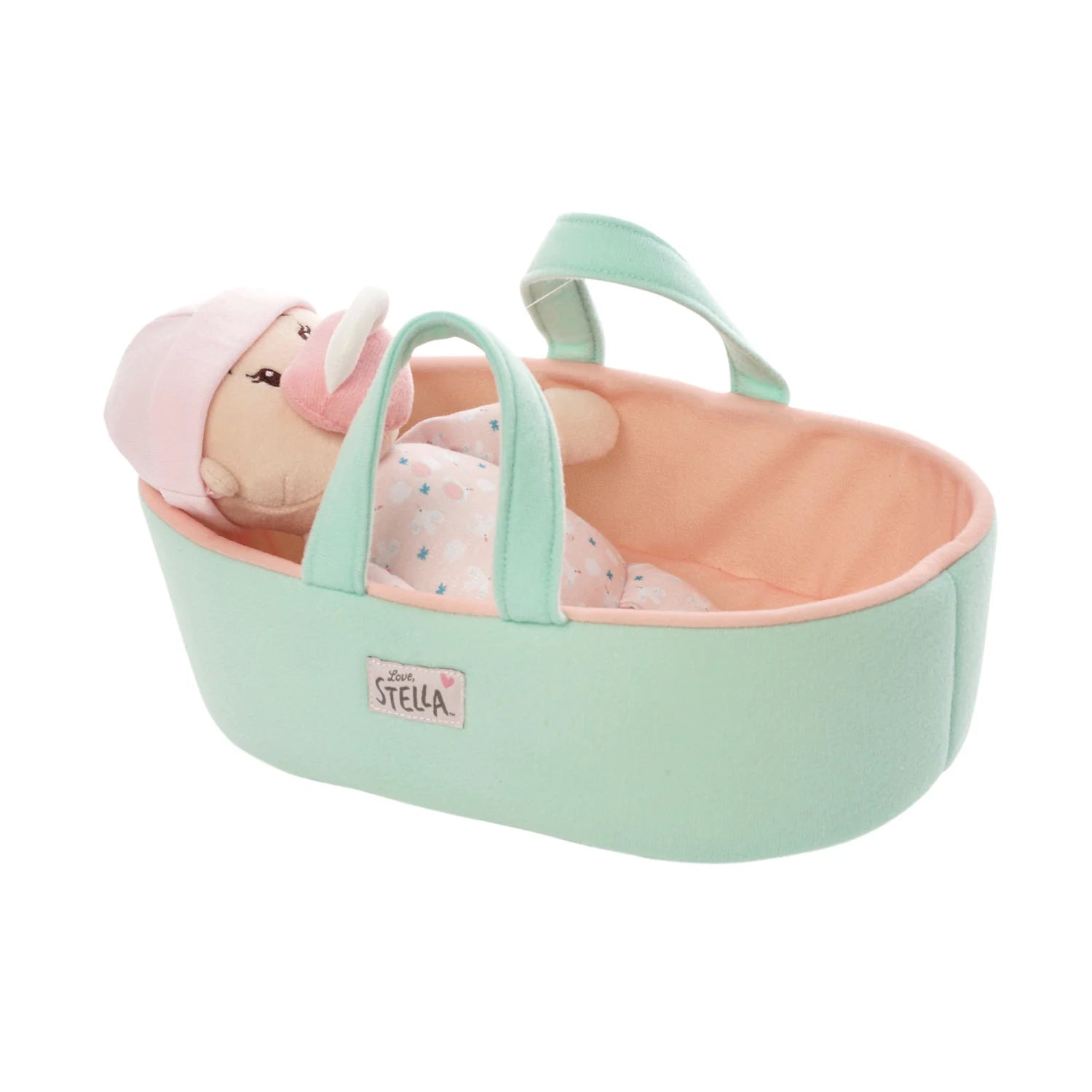 Tomfoolery Toys | Love, Stella: My First Doll Peach & Bassinet