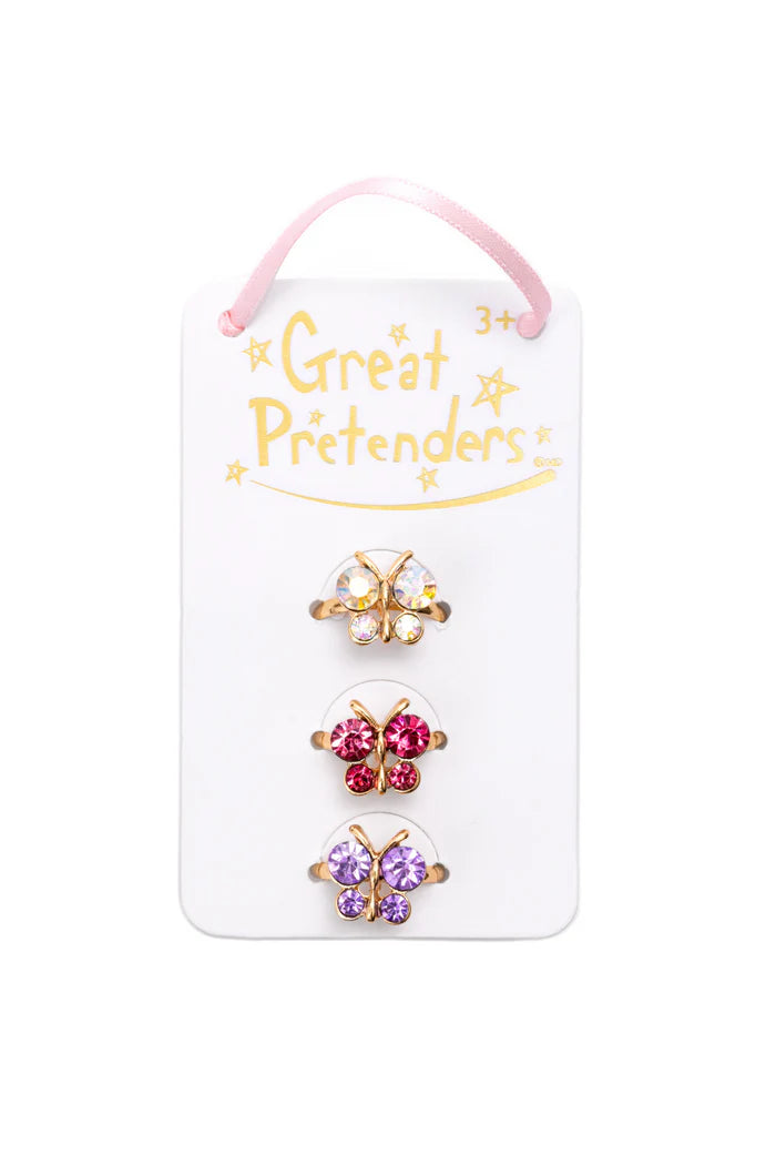 Boutique Butterfly Gem Rings, 3pc Preview #5