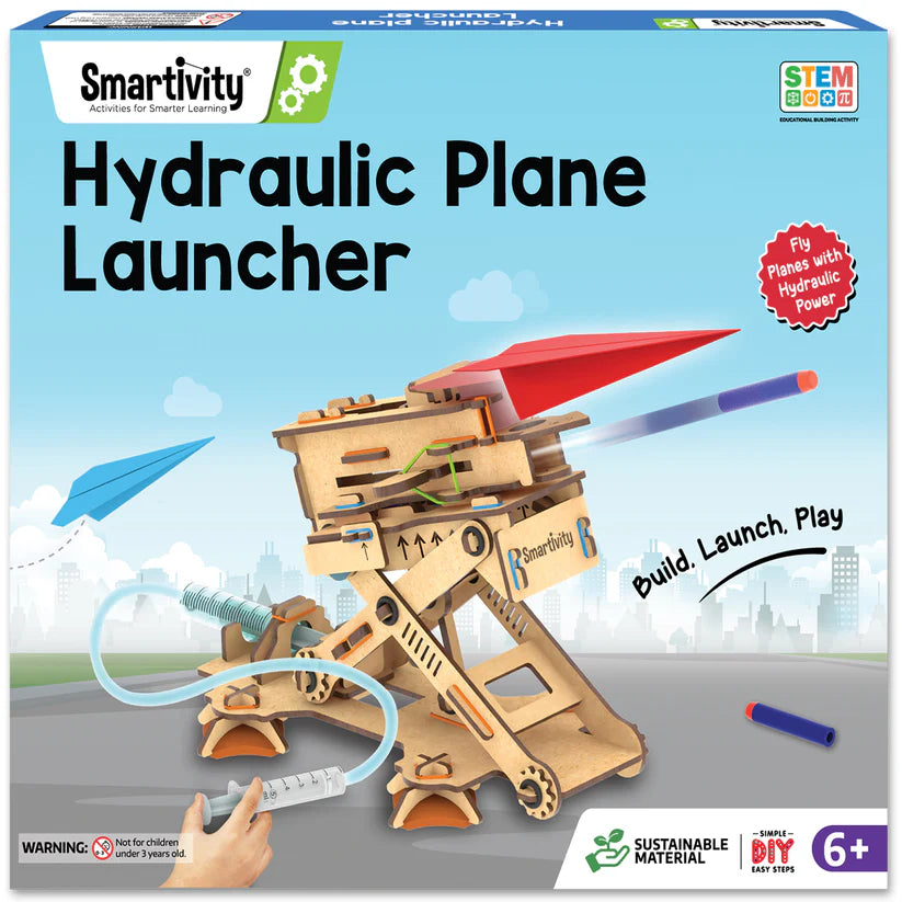 Tomfoolery Toys | Hydraulic Plane Launcher STEM Building Kit