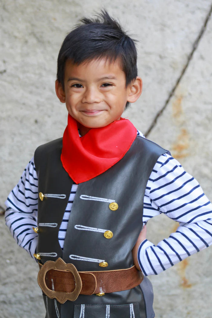 Tomfoolery Toys | Skully Pirate Vest, Belt & Scarf, Size 5-6