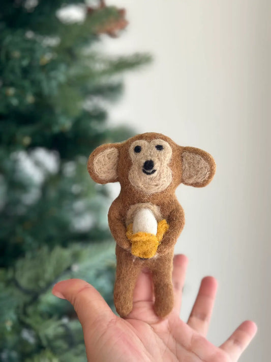 Tomfoolery Toys | Monkey with Banana Finger Puppet
