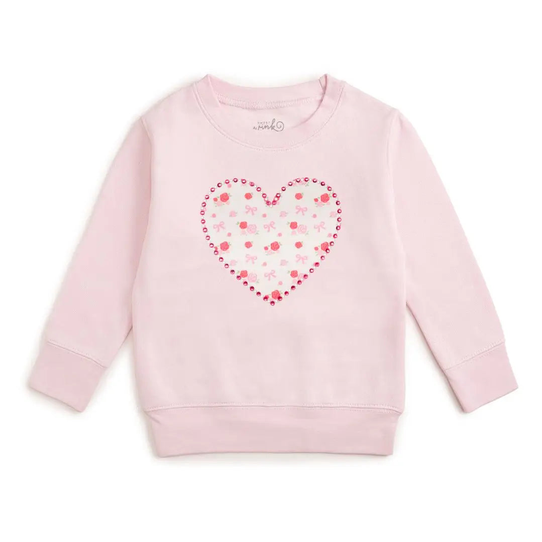 Dainty Rose Heart Patch Sweatshirt Cover