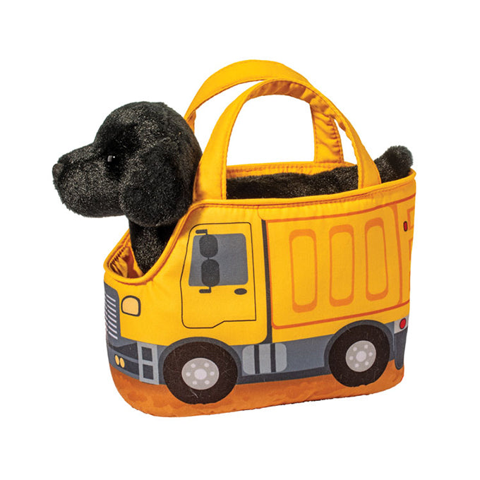 Construction Truck Pet Sak w/ Black Lab Cover