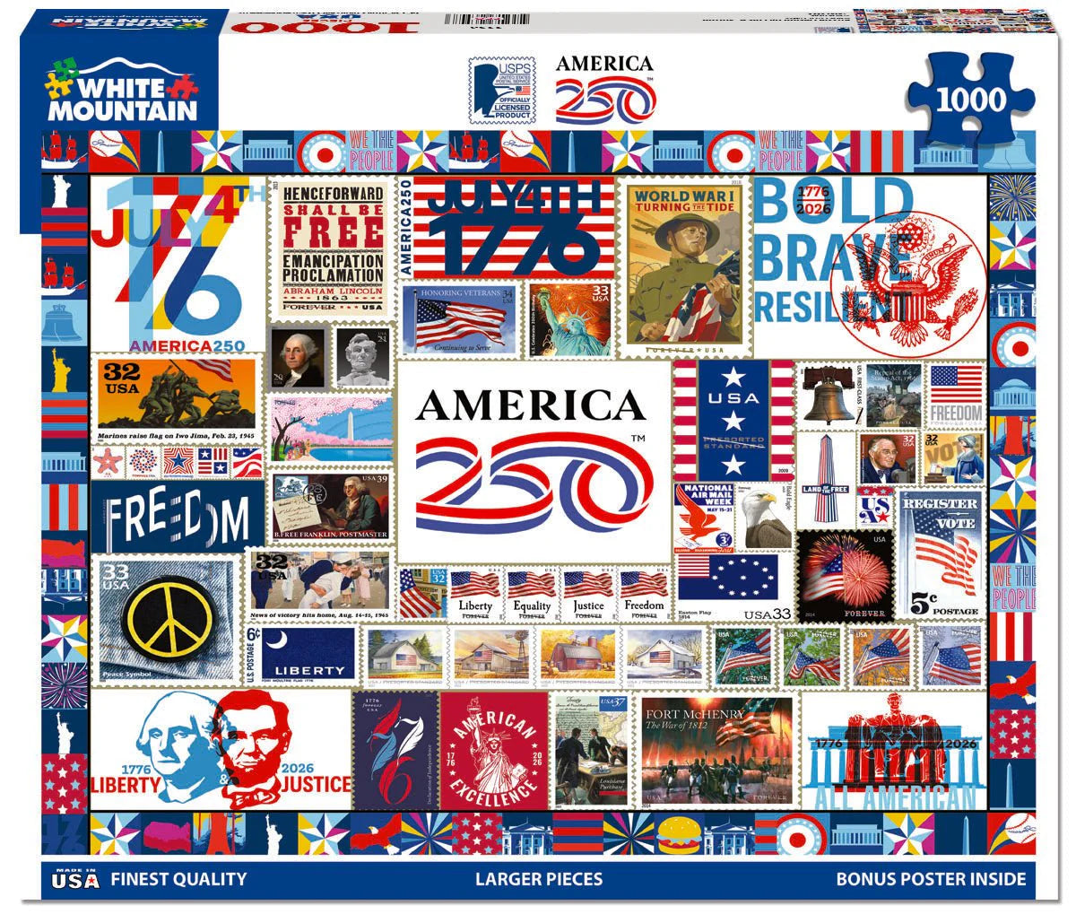 Tomfoolery Toys | America 250 1000pc Puzzle