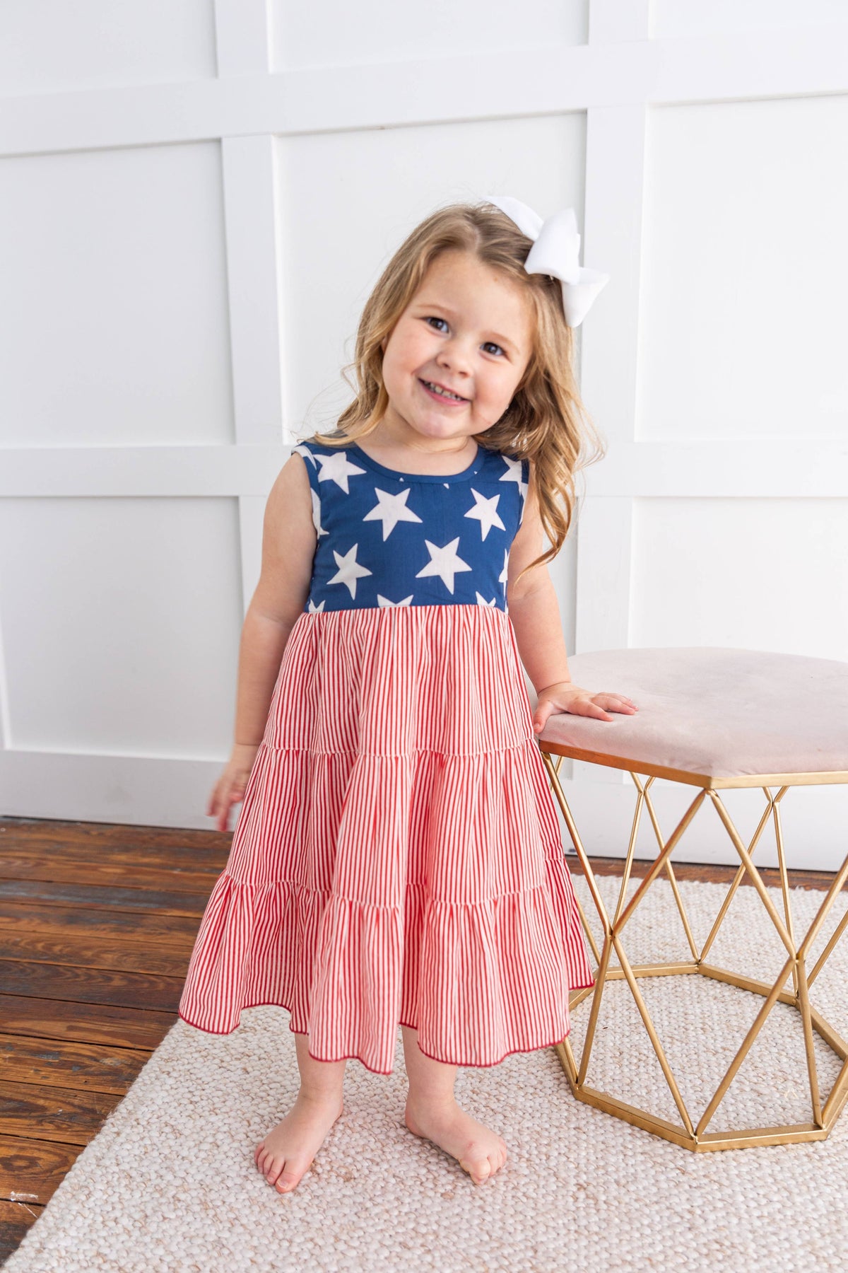 Stars & Red Striped Tiered Dress Cover