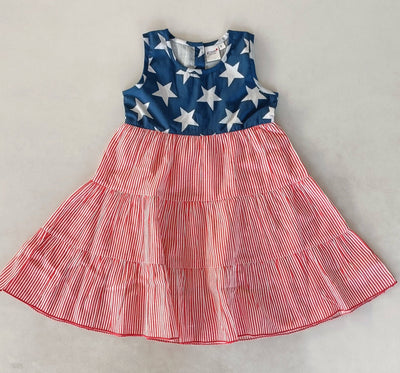 Stars & Red Striped Tiered Dress Preview #7