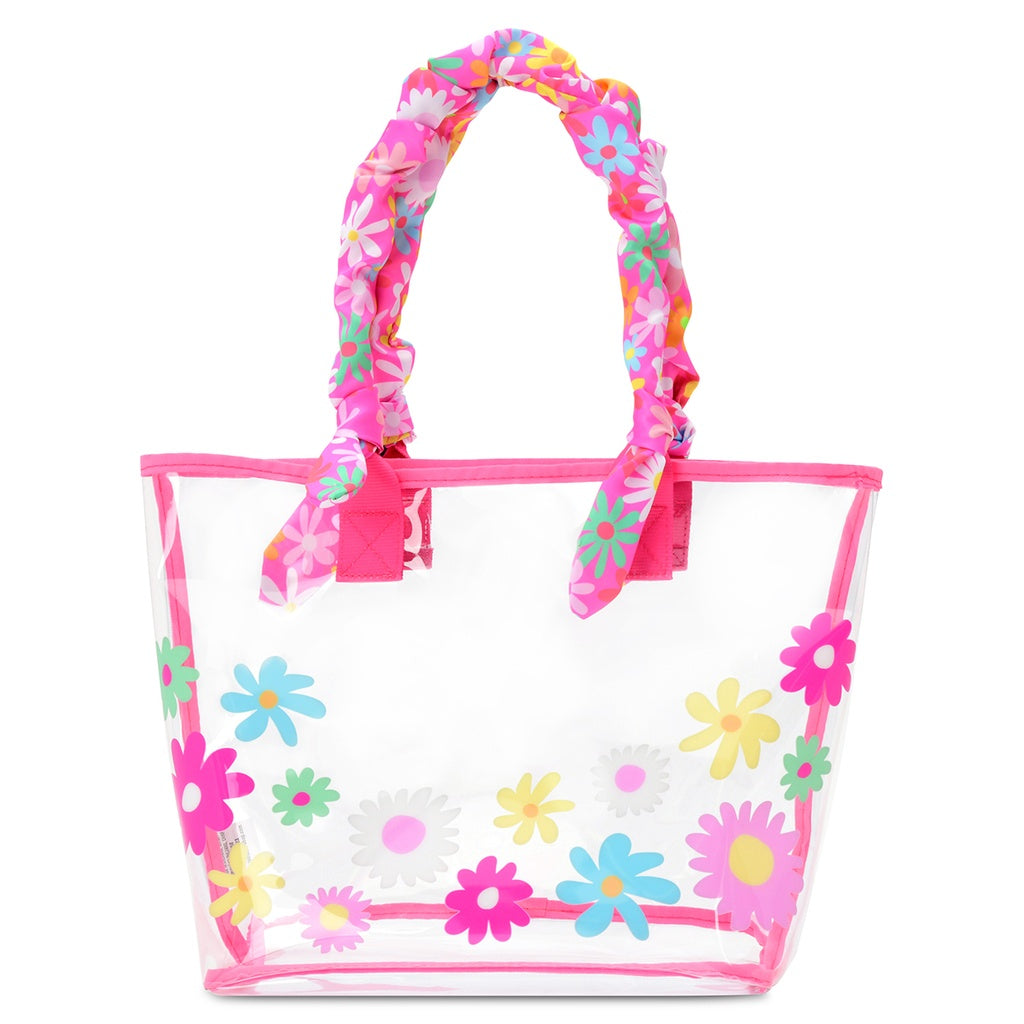 Puffy Flowers Clear Tote & Cosmetic Bag Cover