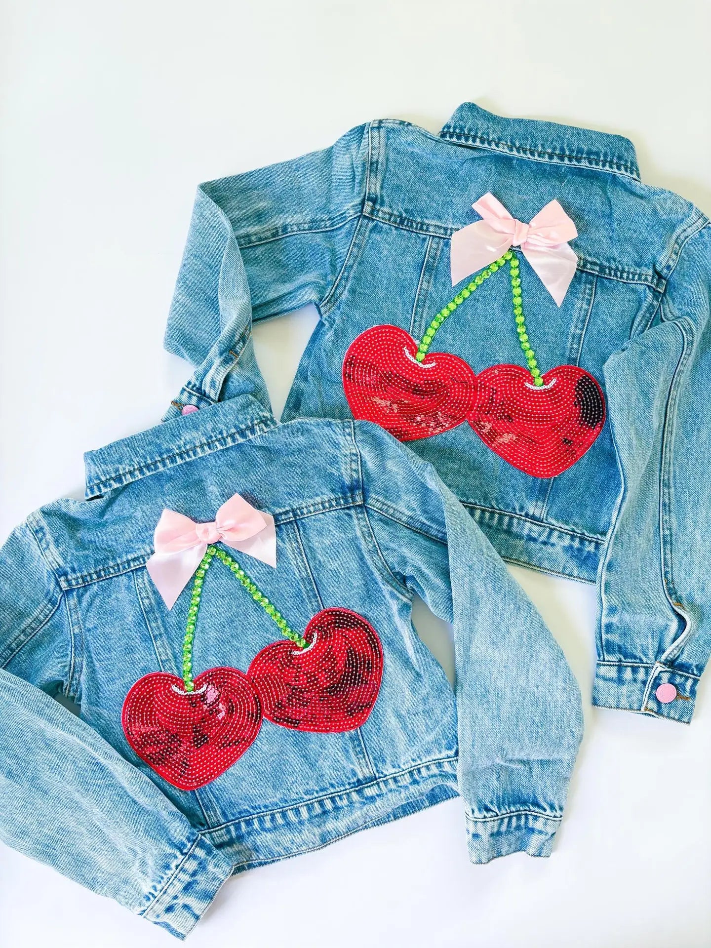 Tomfoolery Toys | Cherry and Bow Denim Jacket