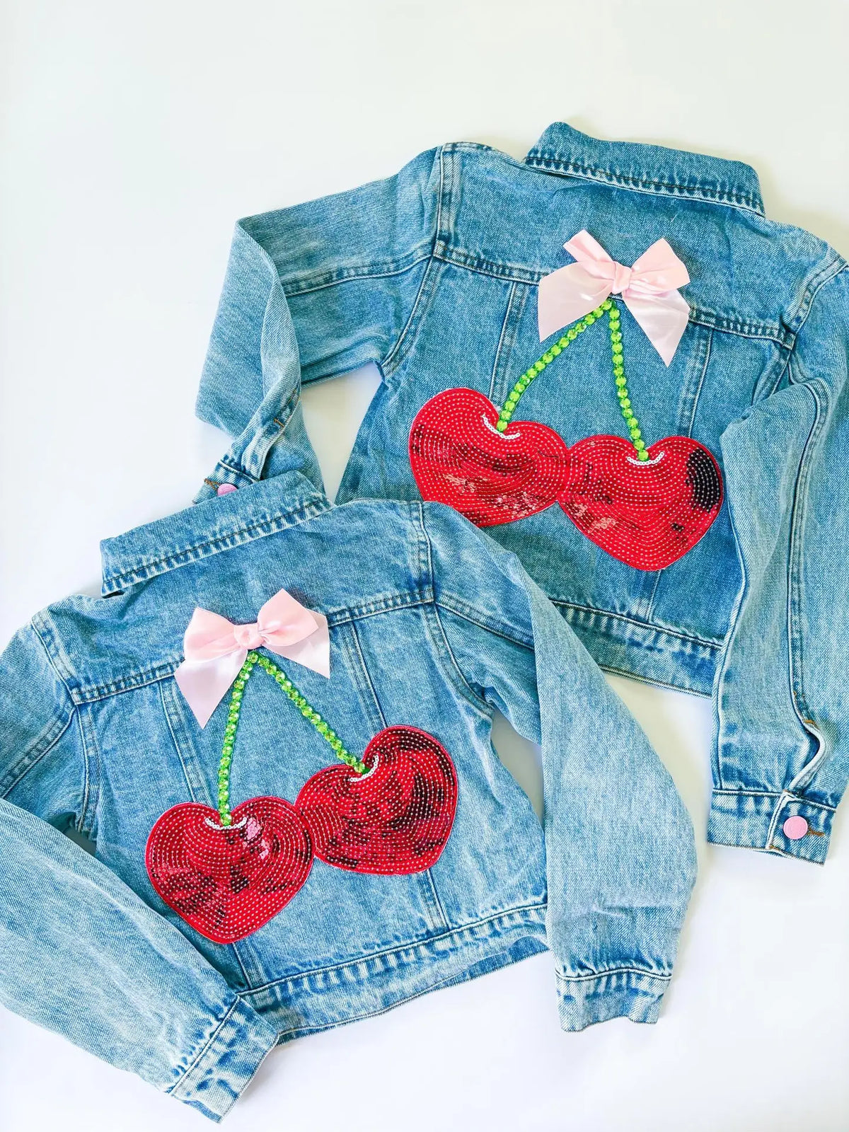Cherry and Bow Denim Jacket Cover