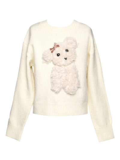 Knit Sweater w/ 3D Dog Patch Preview #1