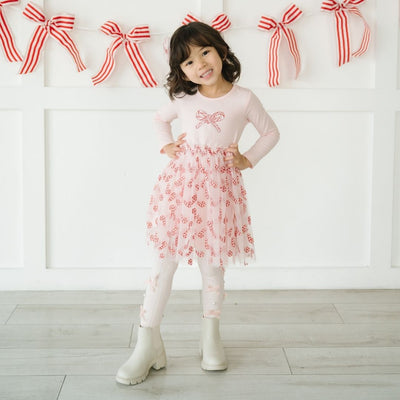 Candy Cane Long Sleeve Tutu Dress Preview #1