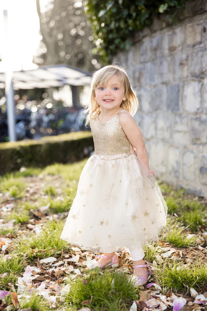 Golden Glam Party Dress, Sz 3-4 Cover