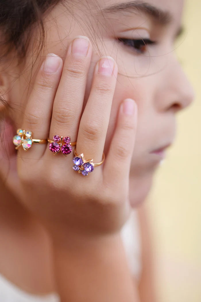 Boutique Butterfly Gem Rings, 3pc Preview #2