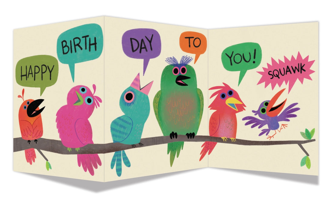 Birds on a Limb Tri-fold B'day Card Preview #2