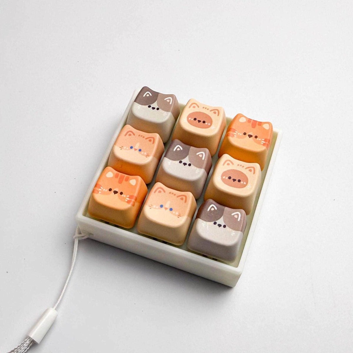 Cat Keycap Bag Charm 3 key caps Cover