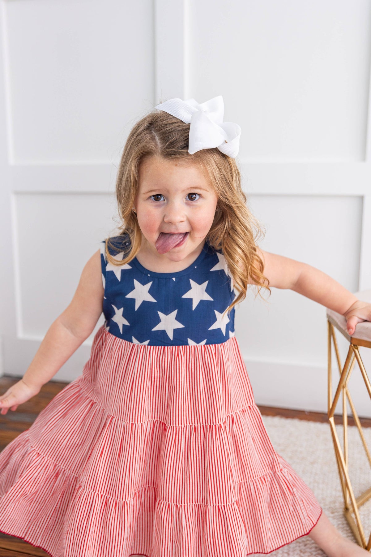 Stars & Red Striped Tiered Dress Cover