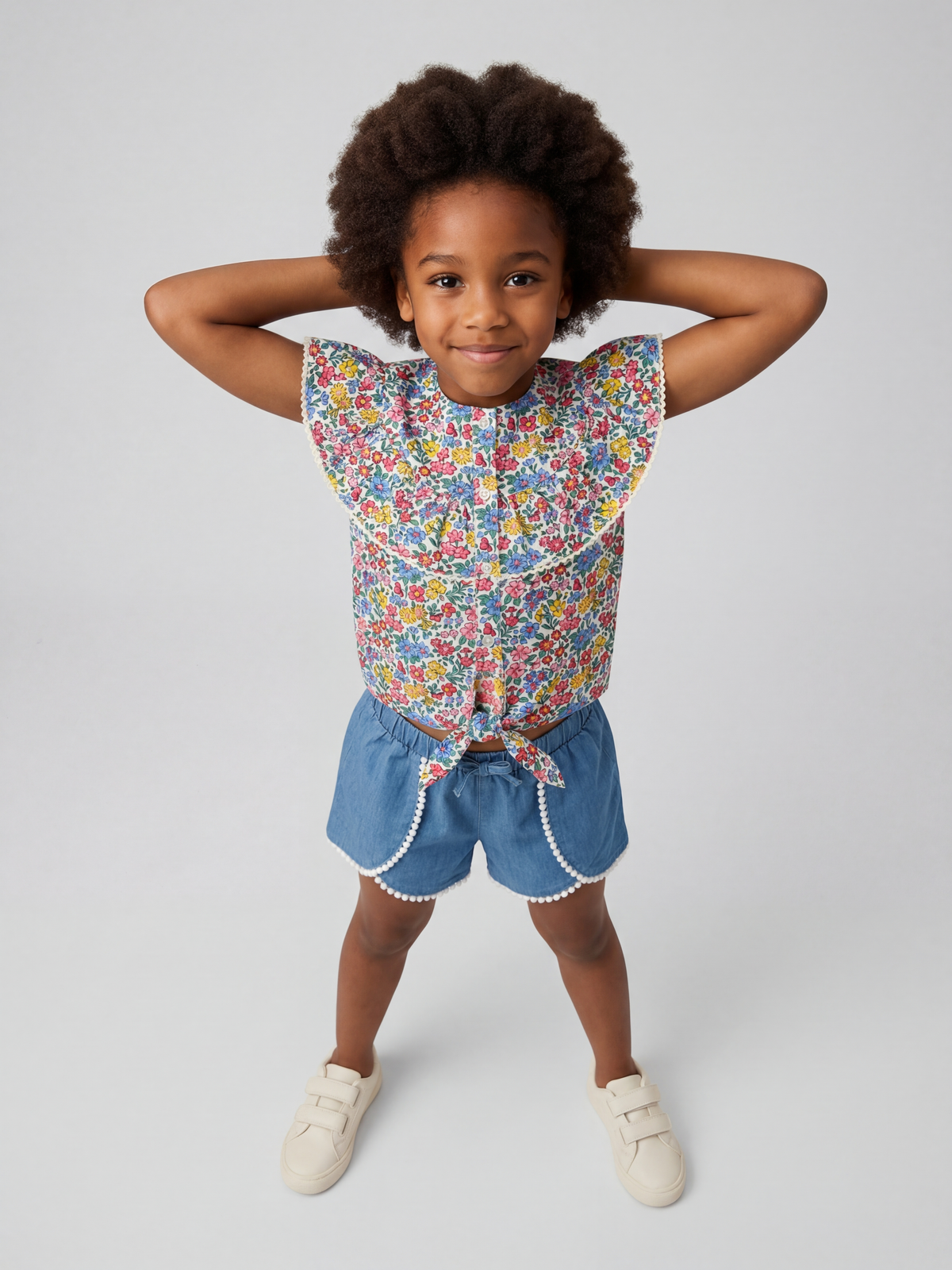 Denim Lace Shorts Cover