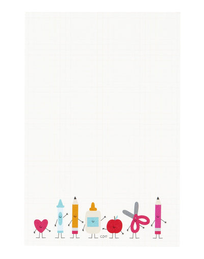 Smiley School Supplies Notepad Preview #2