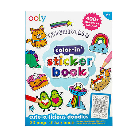 Tomfoolery Toys | Color-in' Sticker Book: Cute-A-Licious