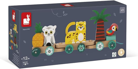 Tomfoolery Toys | Pull-Along Tropical Train