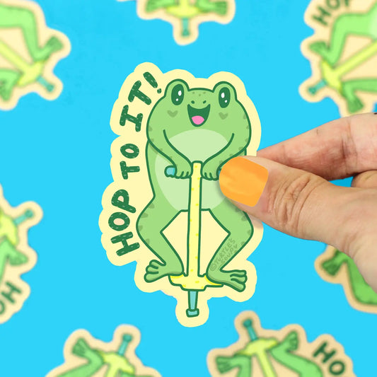 Tomfoolery Toys | Hop To It Jumping Frog Vinyl Sticker