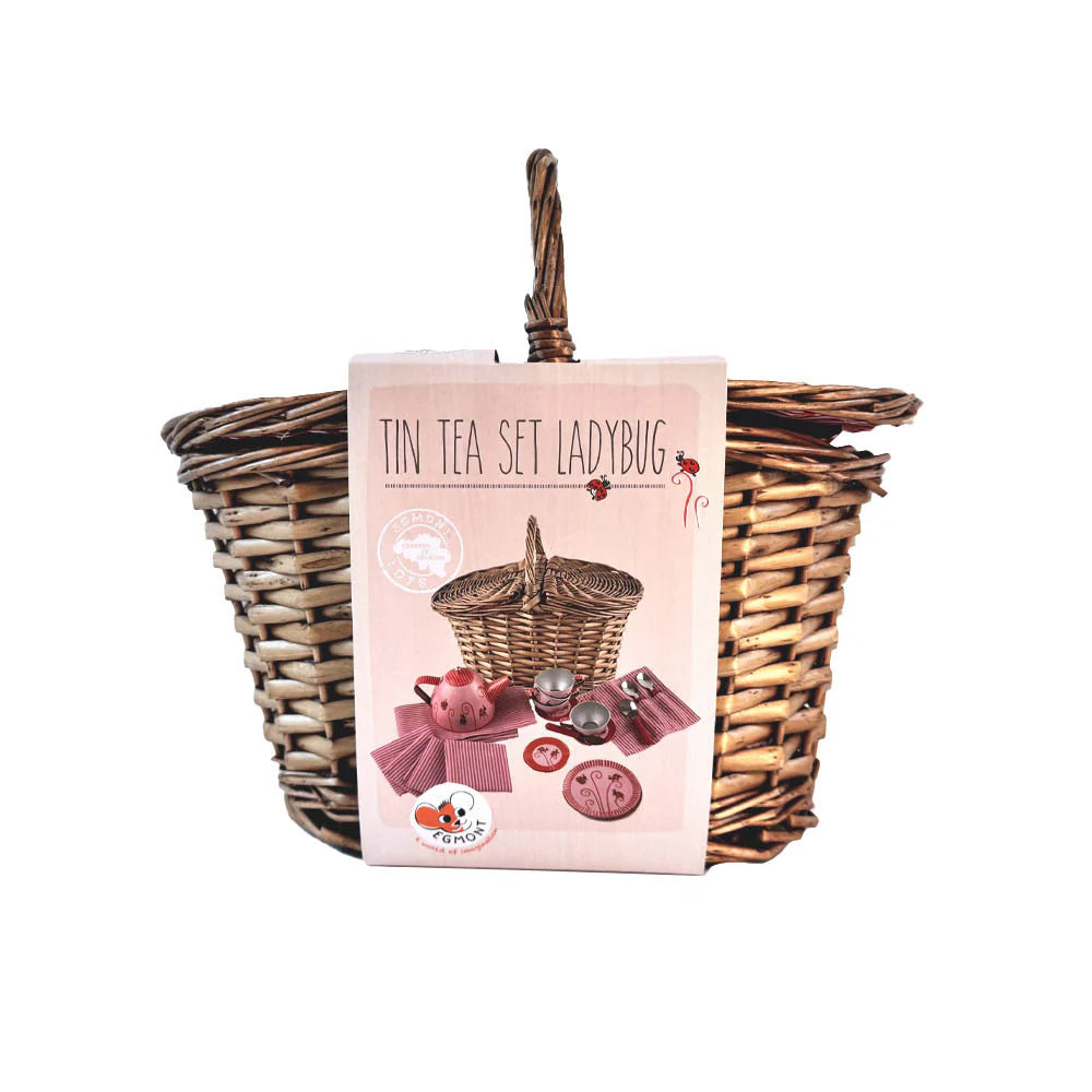 Egmont Toys Ladybug Tin Tea Set In a Basket Cover