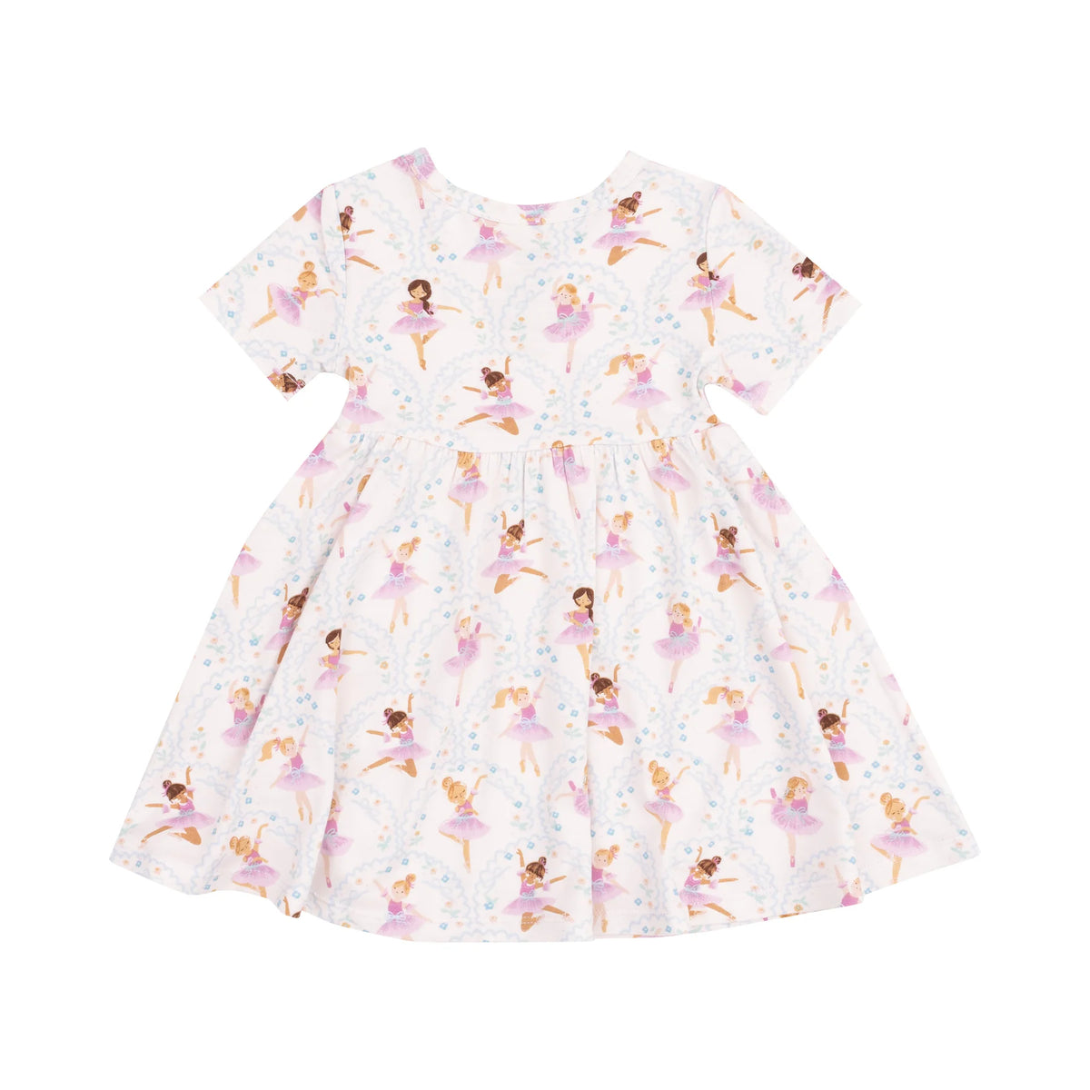 Bow Ballerinas Short Sleeve Twirly Dress Cover