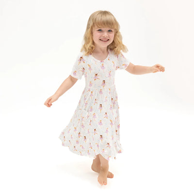 Bow Ballerinas Short Sleeve Twirly Dress Preview #3