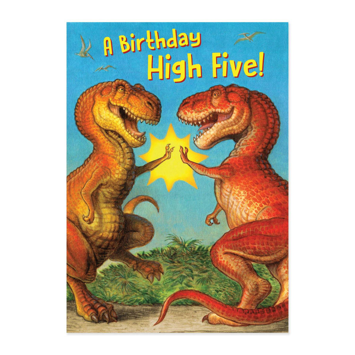 Dinosaur High-Five Birthday Cover