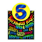 Neon Age 5 Lettering Card Cover