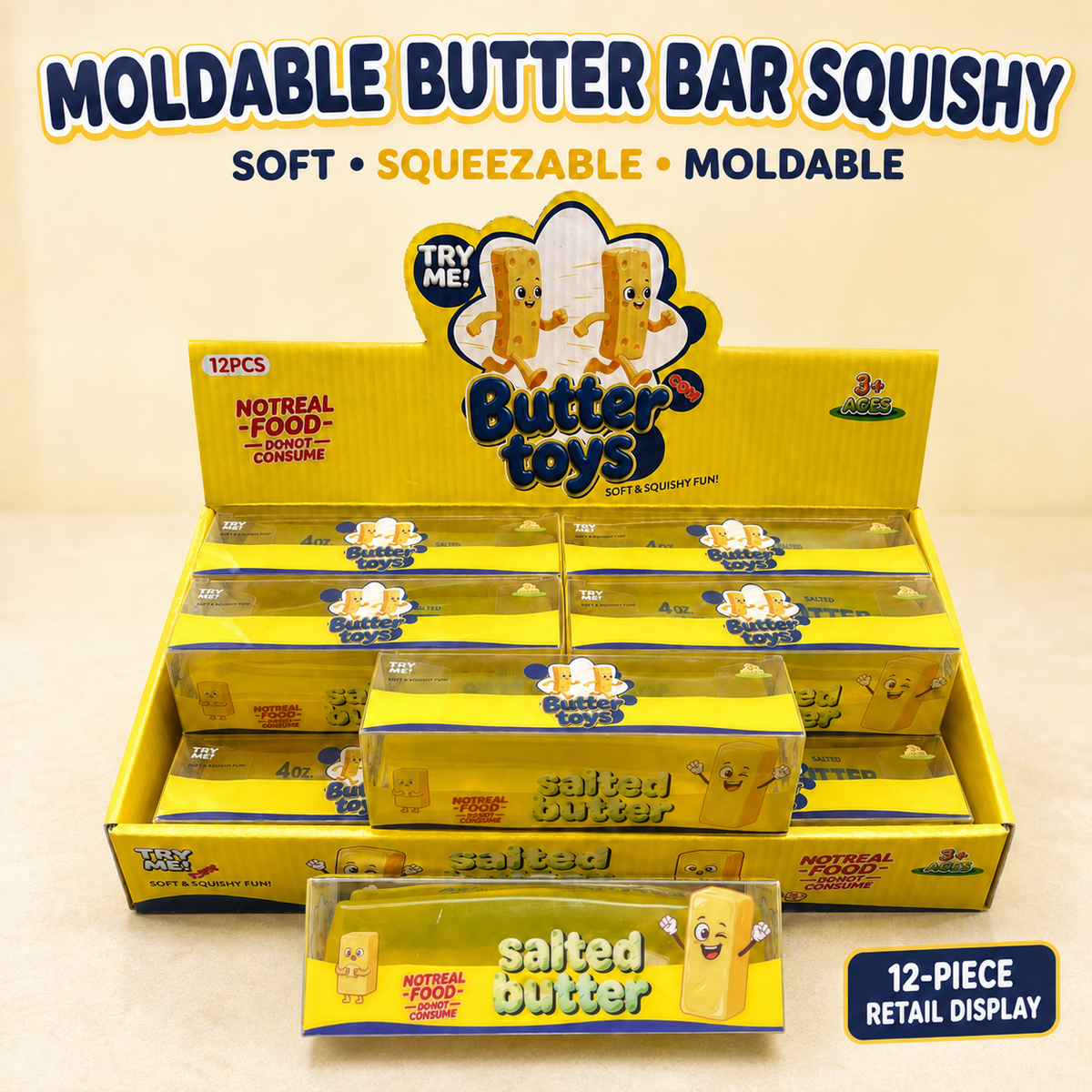 Moldable Salted Butter Stick Squishy Cover