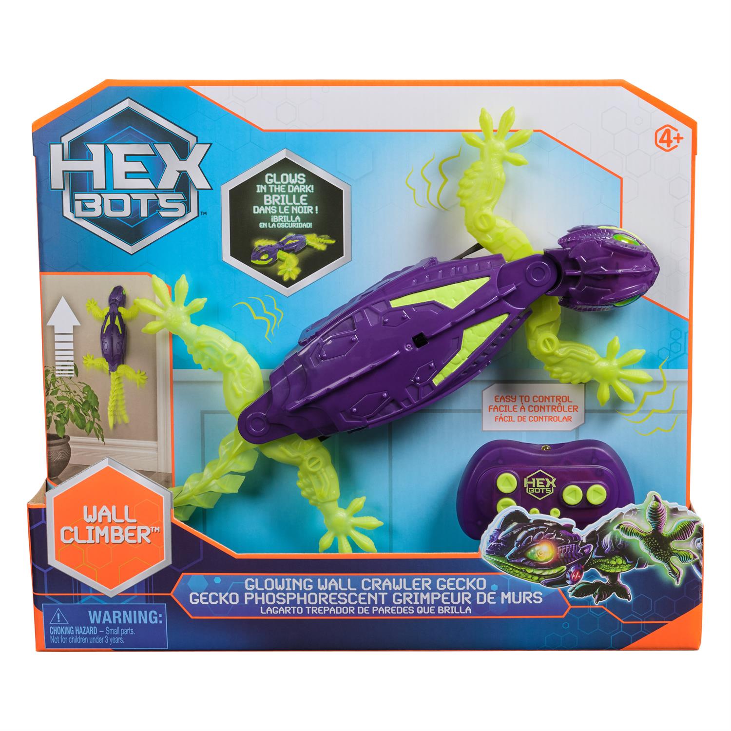 Tomfoolery Toys | HEX BOTS Glowing Wall Crawler Gecko