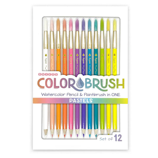 Tomfoolery Toys | Pastel Colorbrush Pencil & Paintbrush Set