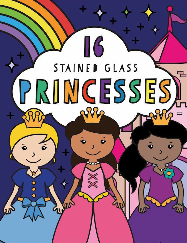 Tomfoolery Toys | Princesses Stained Glass Coloring Book