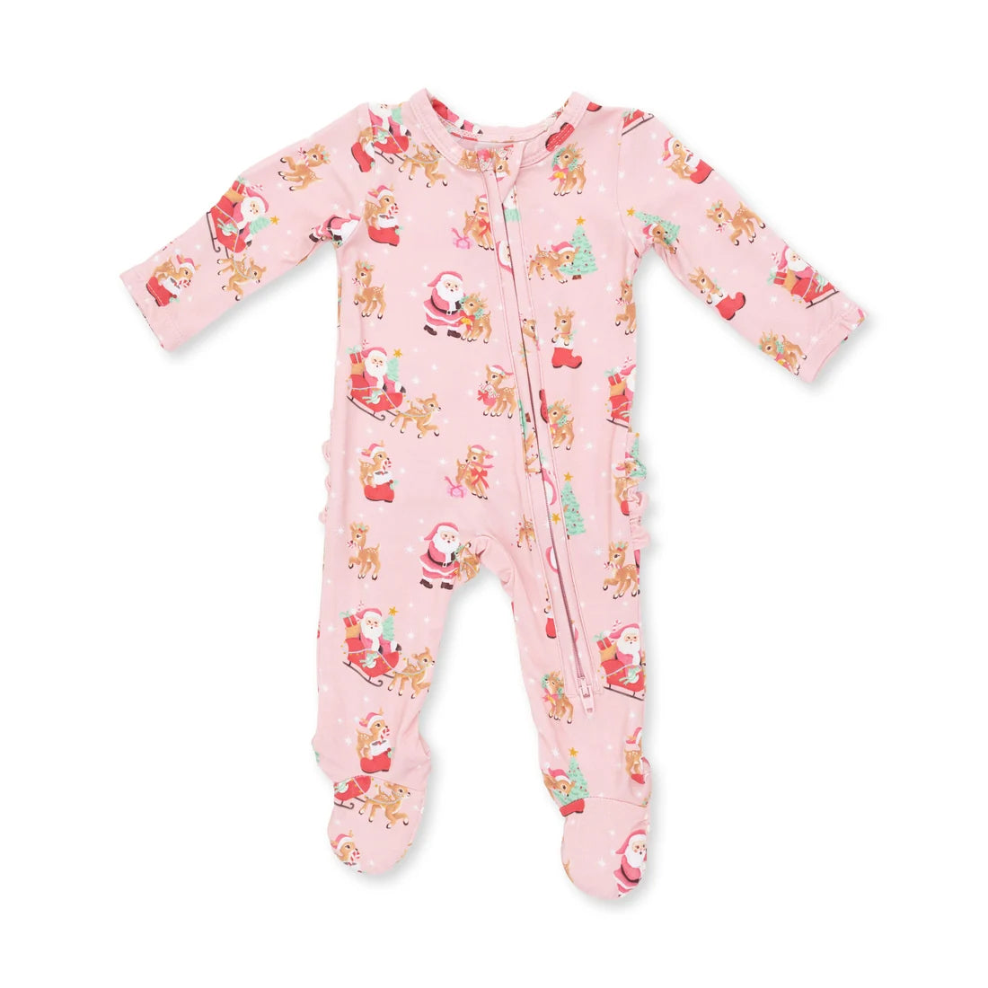 Tomfoolery Toys | Vintage Reindeer & Santa Footie-Pink