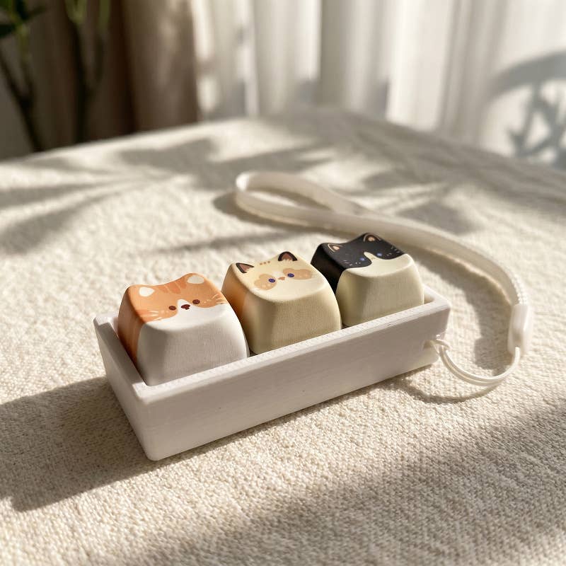 Cat Keycap Bag Charm 3 key caps Cover