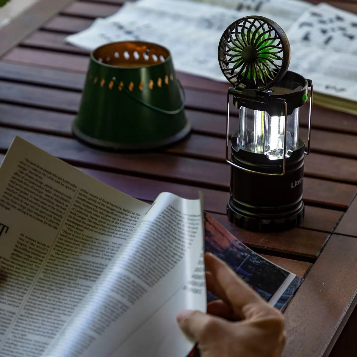 Pull Up Lantern with Fan Cover