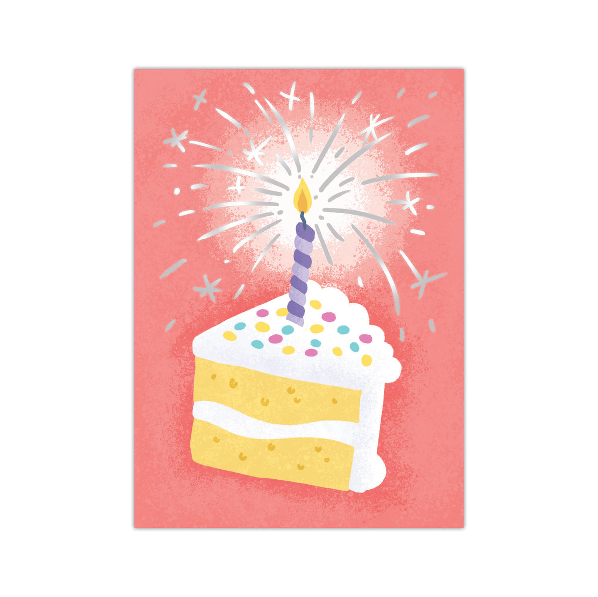 Glitter Candle in Slice of Cake Card Cover