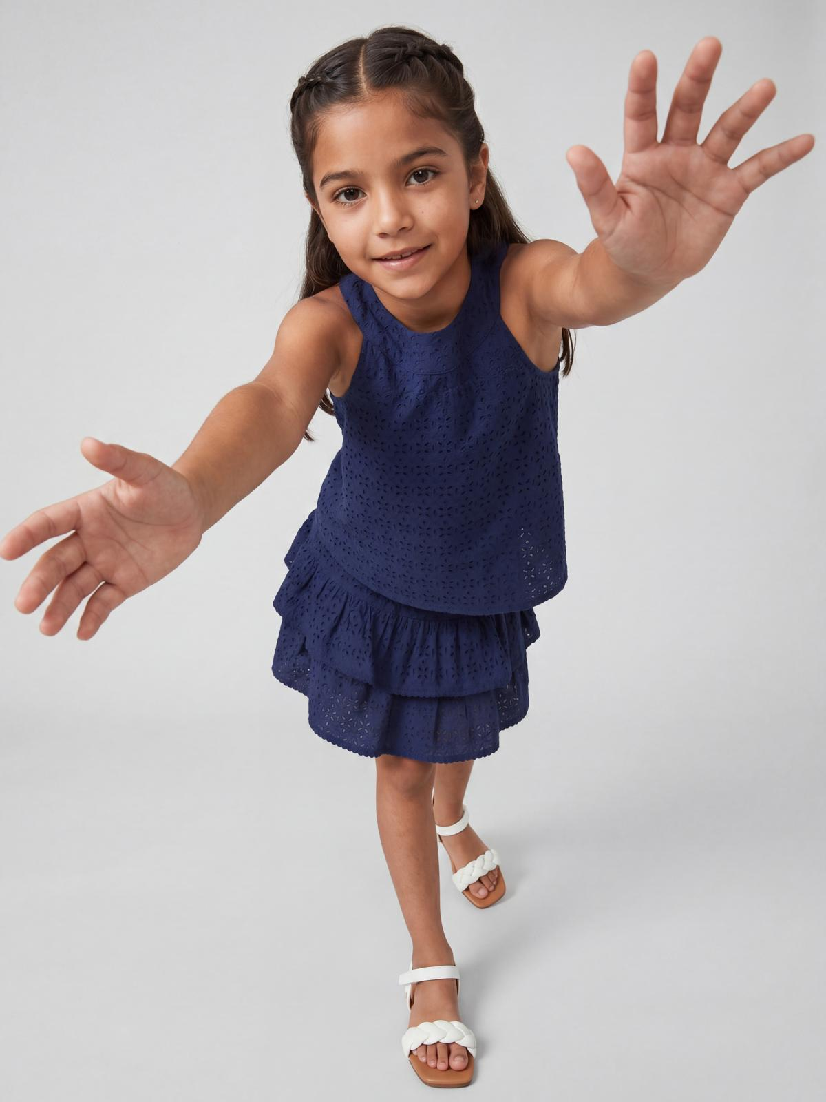 Navy Halter Top & Tiered Skirt Set Cover