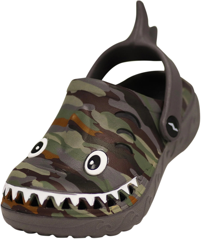 Tomfoolery Toys | Grey Camo Shark Clog Shoe
