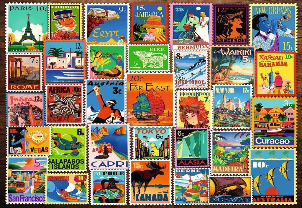 Travel Stamps 200pc Puzzle Cover