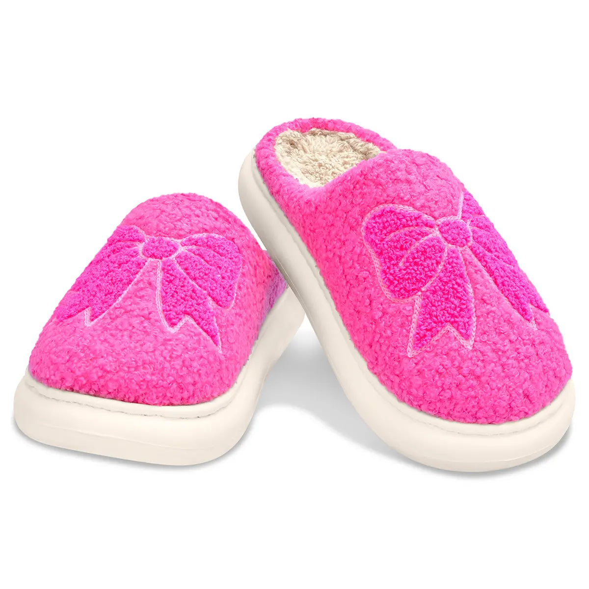 Tomfoolery Toys | Pink Cozy Bow Slippers