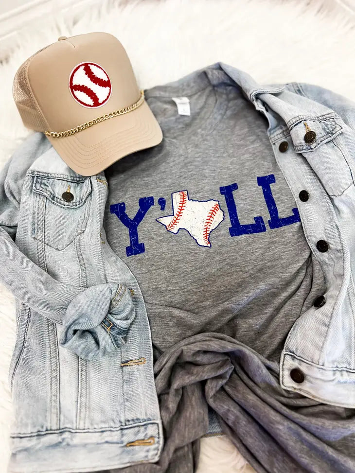 Crewneck Texas Baseball Tee Shirt Cover